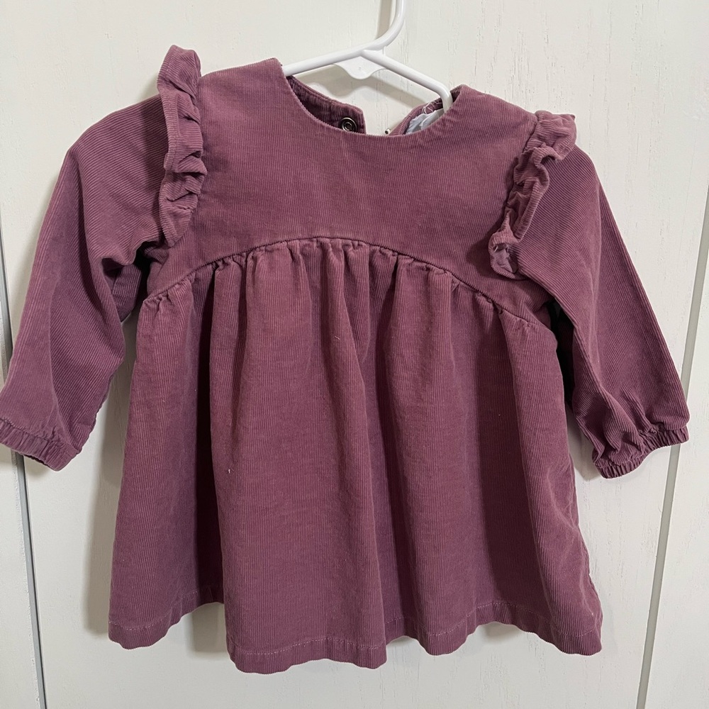 Angel Dear Ruffled Purple/Mauve Corduroy Dress
